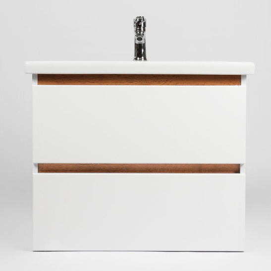 Комплект "Мальта 80 подвесная (арт. VMAL80CO-T2YP)" (тумба+умывальник COMO 80) 820x760x425 мм, пленка ПВХ, белый