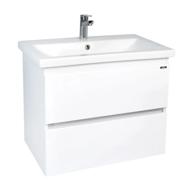 Комплект "Мальта 80 подвесная (арт. VMAL80COBEL-T2YP) " (тумба+умывальник COMO 80) 560x760x425 мм, пленка ПВХ, белый