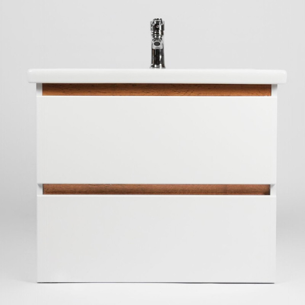 Комплект "Мальта 80 подвесная (арт. VMAL80CO-T2YP)" (тумба+умывальник COMO 80) 820x760x425 мм, пленка ПВХ, белый