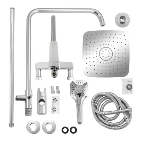 Стойка душевая тропический душ, с двумя лейками, 8575, МАГНУС, Санакс