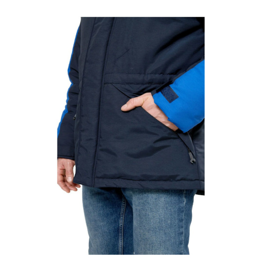 Куртка утепленная мужской "Челленджер", удлиненная, р. 52-54 (104-108) рост 3/4 (170-176), синий/васильковый