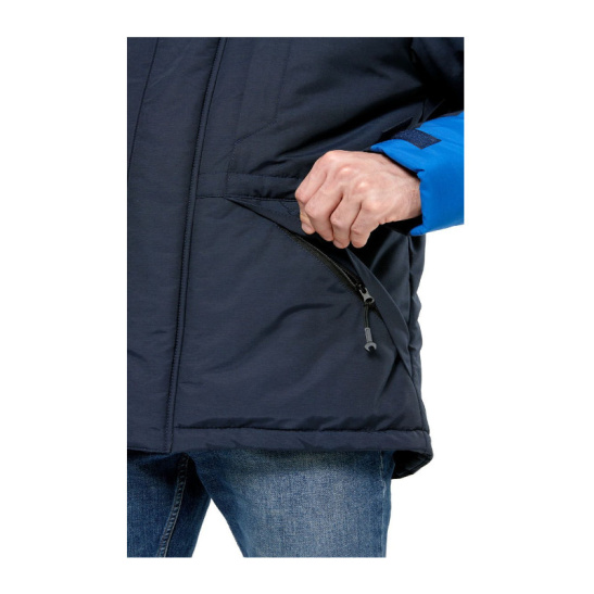 Куртка утепленная мужской "Челленджер", удлиненная, р. 52-54 (104-108) рост 3/4 (170-176), синий/васильковый