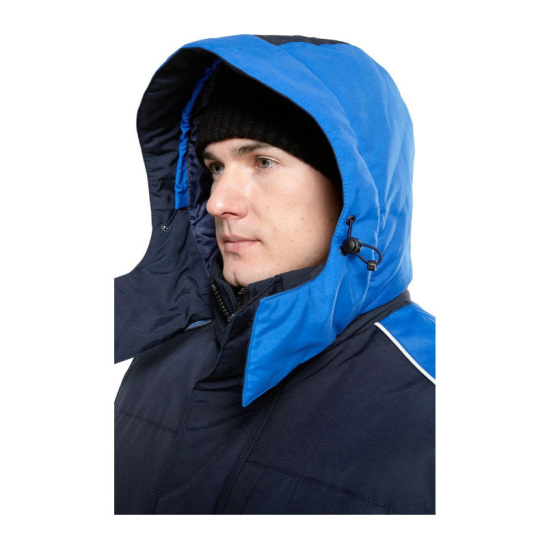 Куртка утепленная мужской "Челленджер", удлиненная, р. 56-58 (112-116) рост 5/6 (182-188), синий/васильковый