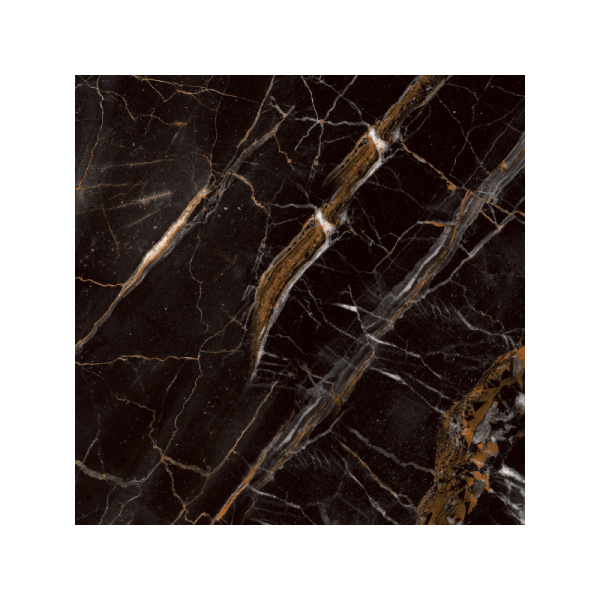 Керамогранит полиров. глянцевая  600x600 мм, 8,5 мм, "Madison black" черно-коричневый сорт 1  Keravit