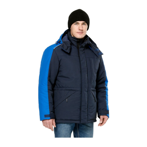 Куртка утепленная мужской "Челленджер", удлиненная, р. 48-50 (96-100) рост 3/4 (170-176), синий/васильковый