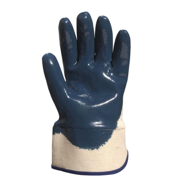 Перчатки нитриловые "NI170 DeltaPlus" манжет-крага частичное покрытие р.10/XL цв.синий