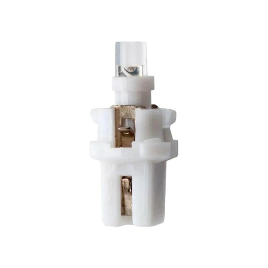 СВЕТОДИОД (А-12-1,2) (12T5\P8,7-W, 203032) б/ц БЕСЦОКОЛЬНЫЙ БЕЛЫЙ (панель приборов, с патроном) 12В