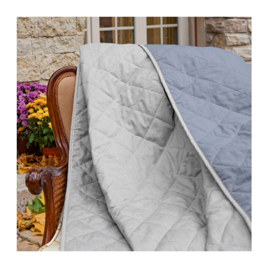 Покрывало двустороннее "Verossa", меланж, 220*240см цв.silver/indigo