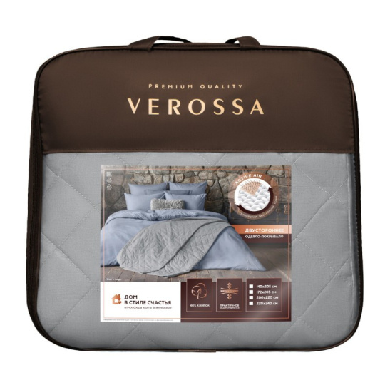 Покрывало двустороннее "Verossa", меланж, 220*240см цв.silver/indigo