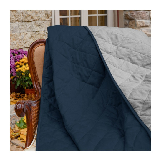 Покрывало двустороннее "Verossa", меланж, 220*240см цв.twilling blue/graphite