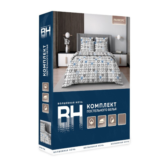 КПБ "Волшебная ночь" 1,5-спальный тк.ранфорс наволочки 50*70см цв."COLD HEART" 8896/3