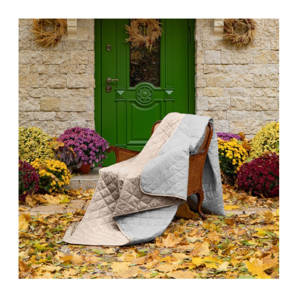 Покрывало двустороннее "Verossa", меланж, 220*240см цв.silver/praline