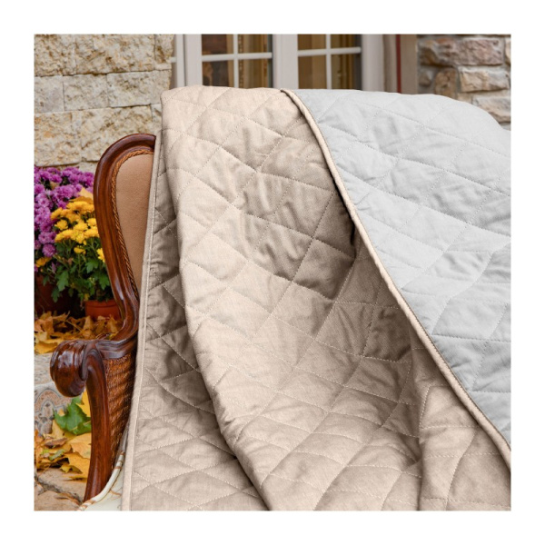 Покрывало двустороннее "Verossa", меланж, 220*240см цв.silver/praline