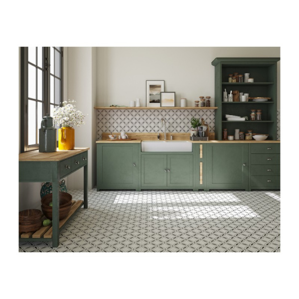 Керамогранит глаз. матовая  298x298 мм, 8 мм, "Stream" 17922 геометрия белый сорт 1  Cersanit