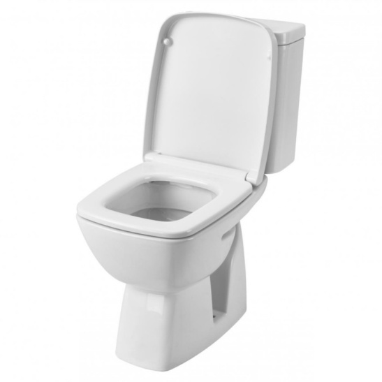 Унитаз-компакт Santek Нео Лайт, 1WH302408, косой выпуск, двухрежимная  арматура OLIVEIRA, нижний  подвод, сиденье