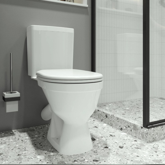 Унитаз-компакт Santek УНО, 1WH501613, косой выпуск, двухрежимная арматура, нижний  подвод, сиденье с микролифтом