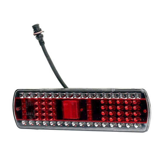 112.08.69-09 ФОНАРЬ ЗАДНИЙ ЛЕВЫЙ СВЕТОДИОДНЫЙ (жгут с разъёмом AMP Tyco Electronics) 24 В. Руденск