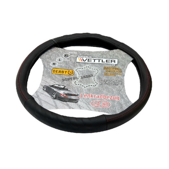 ОПЛЕТКА НА РУЛЬ (41-42 см) натуральная кожа / черный (Газель) "VETTLER DERBY" (17613)
