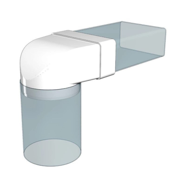 620СК12,5КП Соединитель угл плос канал-кругл канал d125 60*204