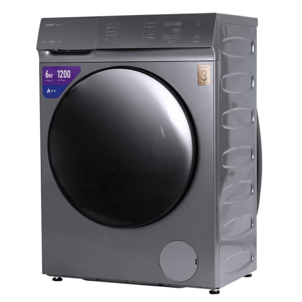 Стиральная машина Centek CT-1971 (6 кг, 1200 оборотов,очистка барабана, 42 см, 10 программ, LED дисплей, A++) серый