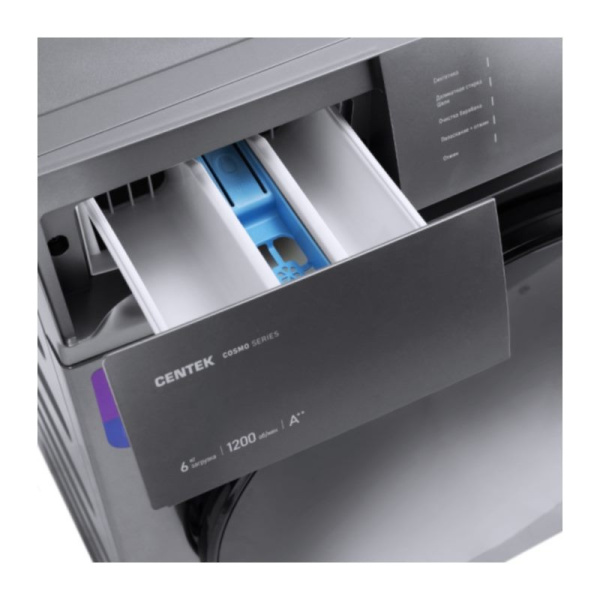 Стиральная машина Centek CT-1971 (6 кг, 1200 оборотов,очистка барабана, 42 см, 10 программ, LED дисплей, A++) серый