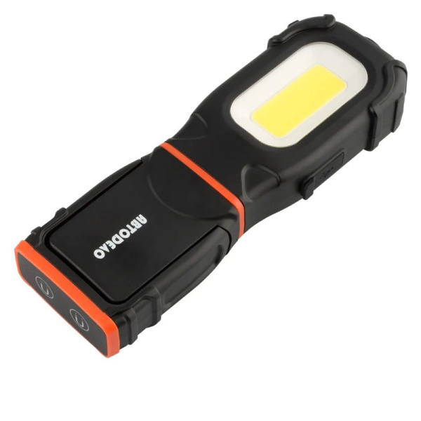 Фонарь ручной светодиодный с магнитом, поворотный, 5W COB+3W LED, 500Lm, аккумулятор Li-ion 1800mAh, USB-USB Type-C ("AвтоDело") (44313)