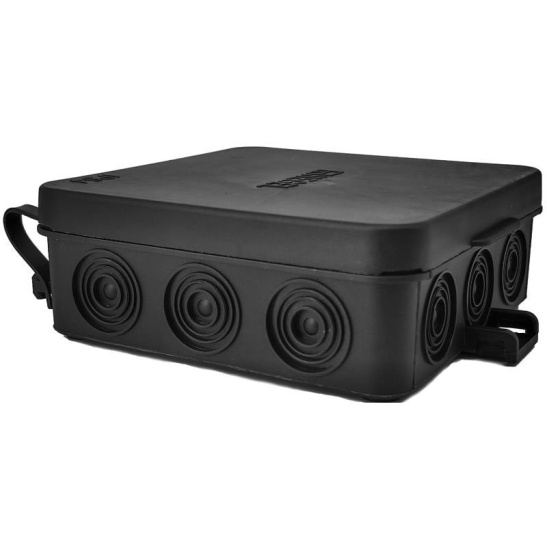 Коробка распределительная КР2503-08 (87*87*31мм) черная HEGEL 