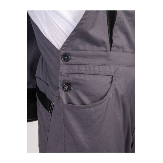 Костюм мужской "Имидж", р. 52-54 (104-108) рост 5/6 (182-188), (куртка/полукомбинезон), серый/черный, с СОП