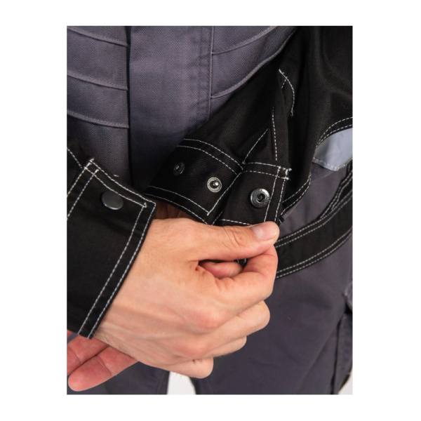 Костюм мужской "Имидж", р. 48-50 (96-100) рост 3/4 (170-176), (куртка/полукомбинезон), серый/черный, с СОП