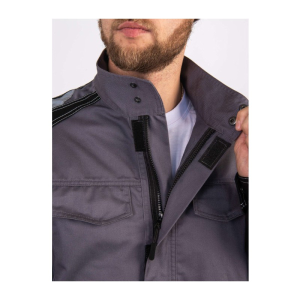 Костюм мужской "Имидж", р. 52-54 (104-108) рост 5/6 (182-188), (куртка/полукомбинезон), серый/черный, с СОП