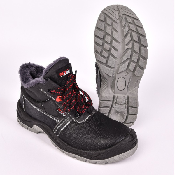 Ботинки мужские "Редлайн" р.39 ПУ/ТПУ; иск.мех цв.черный ЗСЗЛ СМП/2