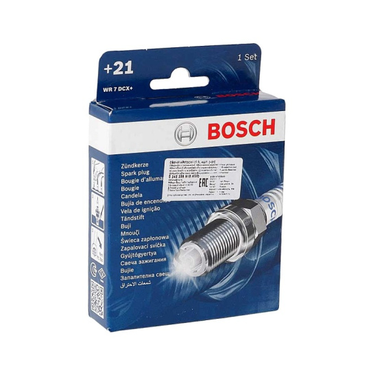 0 242 235 915(989) (WR 7 DCX) "BOSCH" КОМПЛЕКТ СВЕЧЕЙ ЗАЖИГАНИЯ (4 шт.) ДЛИННАЯ ЮБКА 1,1 мм ВАЗ (инжекторный 8-ми клапанный), ГАЗ, УАЗ (двигатель УМЗ-4216)