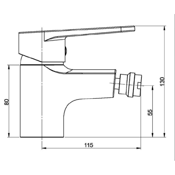 Смеситель для биде латунный однорычажный, РМС-Л1-001Ш-1, РМС