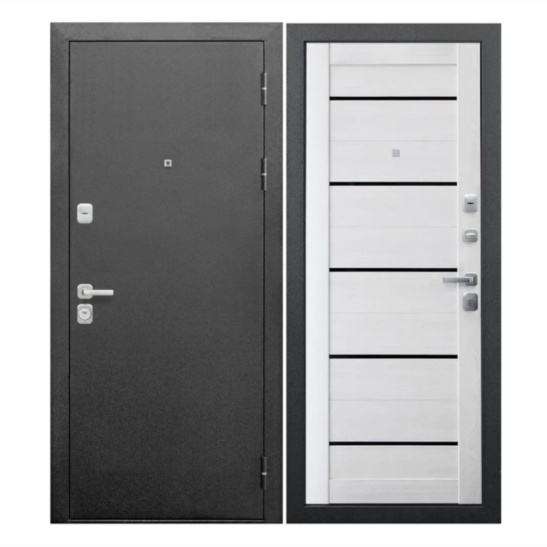 Дверь металлическая СЕРЕБРО 960 правая  (антик серебро/ривьера айс) Феррони Россия