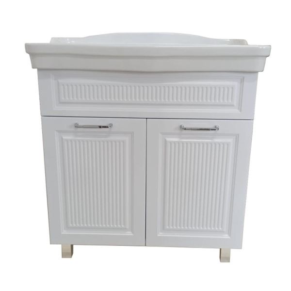 Комплект "Даниэла 85 (арт. 80312)" (тумба+умывальник Модерн 85) 860x850x440 мм, пленка ПВХ, белый