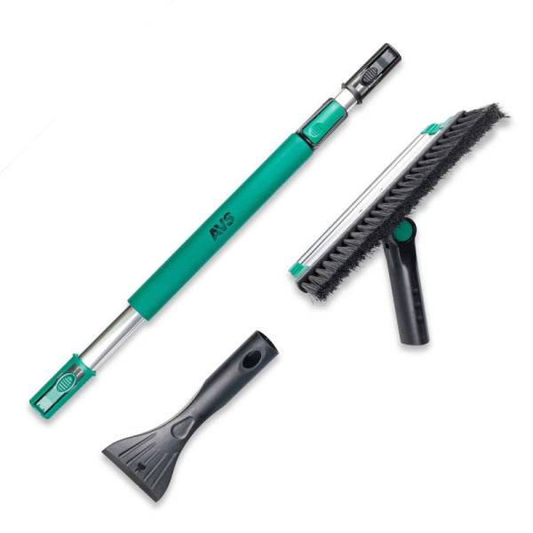 Водосгон - щетка ЗИМНЯЯ для мойки окон и стекол (89-126 см., 28 см.) складная телескопическая, поворотная ("AVS") "WB-126" для удаления воды, снега, льда
