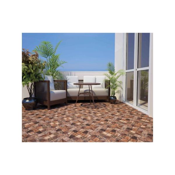 Керамогранит глаз. рельефная  298x298 мм, 8 мм, "Vilio" 17283 коричневый сорт 1  Cersanit