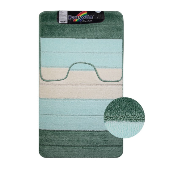 00204 КОВРИК в ванную "SILVER" двойной 60*100+50*60 см бирюзовый Турция