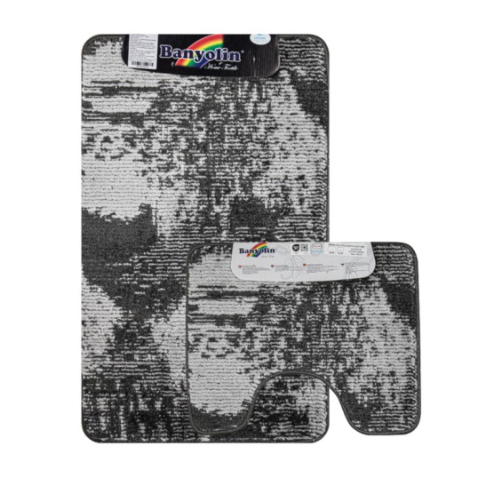 00357 КОВРИК в ванную "CLASSIC UNI" 202308 двойной 55*90 + 45х55 см серый Турция