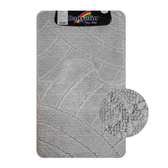 00360 КОВРИК в ванную "CLASSIC UNI" 201825 двойной 55*90 + 45х55 см светло-серый Турция