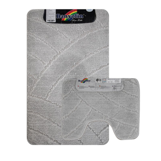 00360 КОВРИК в ванную "CLASSIC UNI" 201825 двойной 55*90 + 45х55 см светло-серый Турция