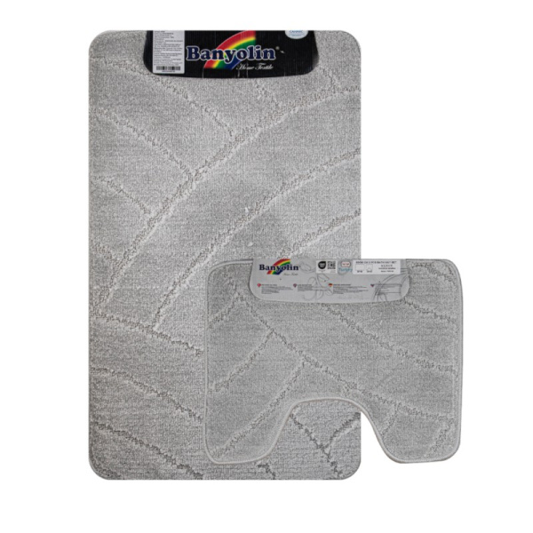 00360 КОВРИК в ванную "CLASSIC UNI" 201825 двойной 55*90 + 45х55 см светло-серый Турция