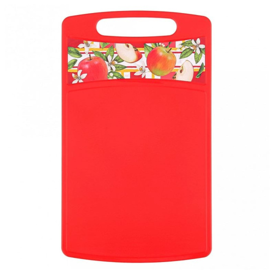 Доска разделочная "Bergamo" прямоугольная 260x155x3,5 мм с декором "Сицилия" (красный) 223135506/04