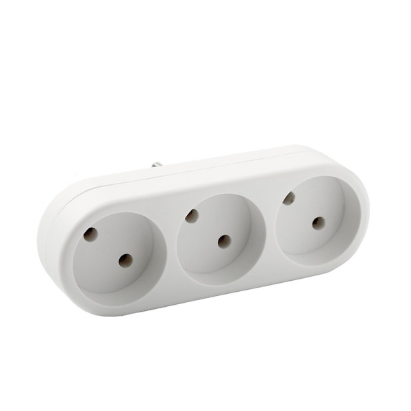 Разветвитель DOMTOK (2655) 3 места плоский белый 10А 2200Вт 