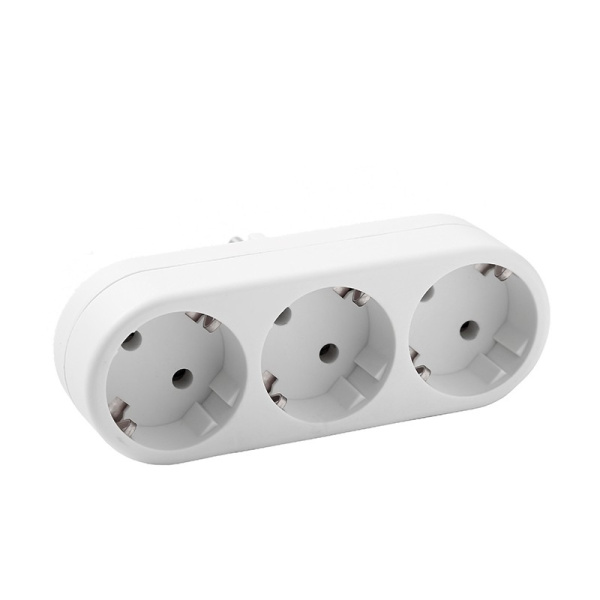 Разветвитель DOMTOK (2656) 3 места З/К плоский белый 16А 3500Вт 