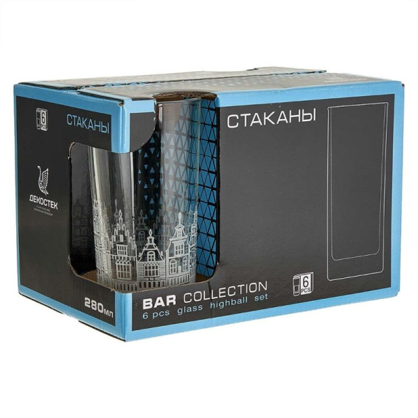 Стакан 300 мл 6 штук "Старый город" 148-Г
