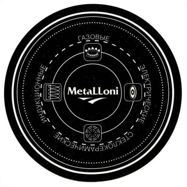 Кастрюля 5,0 л, 24 см эмалированная с эмалированной крышкой MetaLLoni EM-1512 "Пионы"