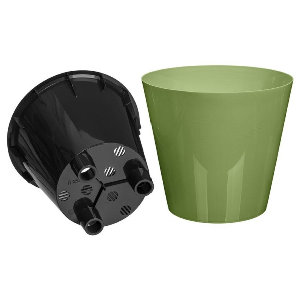 Горшок для цветов "Rosemary" 230 мм, 5 л, с дренажной вставкой (зеленый) 221605918/01