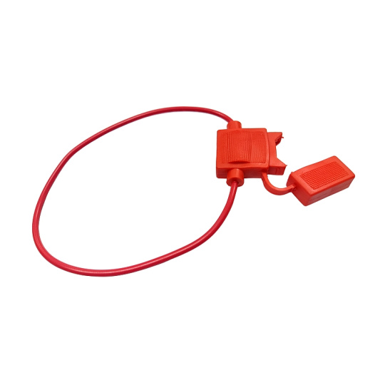 FU-AI818-16AWG ДЕРЖАТЕЛЬ ПЛОСКОГО (флажкового) ПРЕДОХРАНИТЕЛЯ ABRO (стандарт, с крышкой, проводами, влагостойкий)