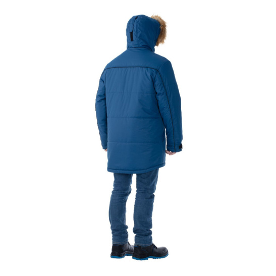 Куртка утепленная мужская "Базис", удлиненная, р. 52-54 (104-108) рост 5/6 (182-188), темно-синий